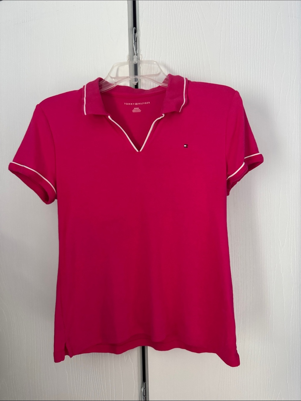 Tommy Hilfiger Fuchsia Polo with White Trim